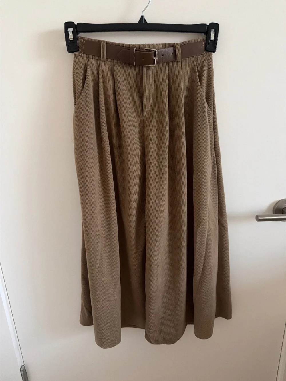 Brown Corduroy Long Skirt